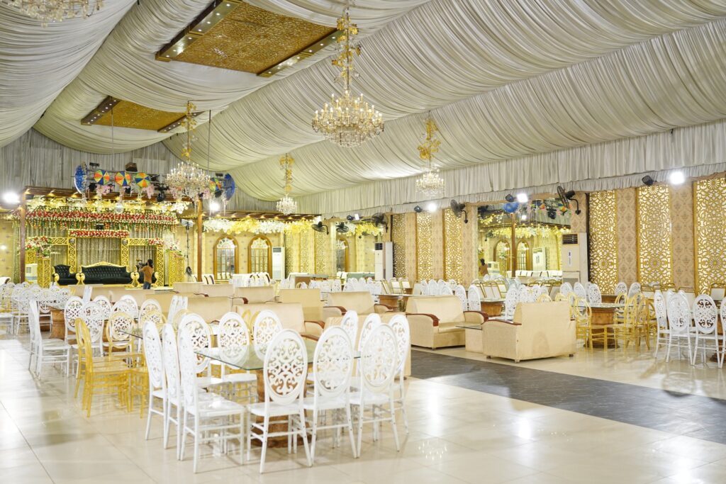 decorated wedding venue